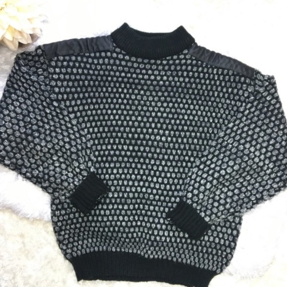 Vintage Bobble Marled Mock Pull Over Sweater bh065